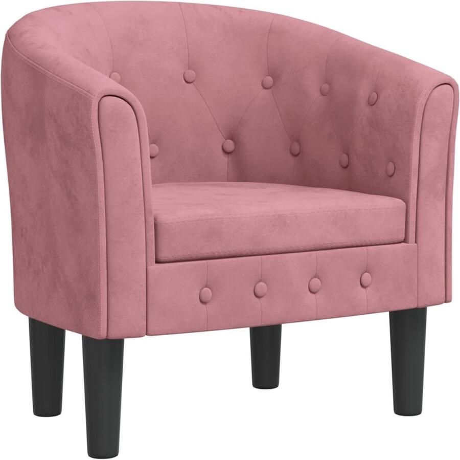 VidaXL Kuipstoel Fluweel Roze Comfort Elegant Moderne Kuipstoel Fluweel Stoel Roze Fauteuil Lounge Stoel Eetkamerstoelen
