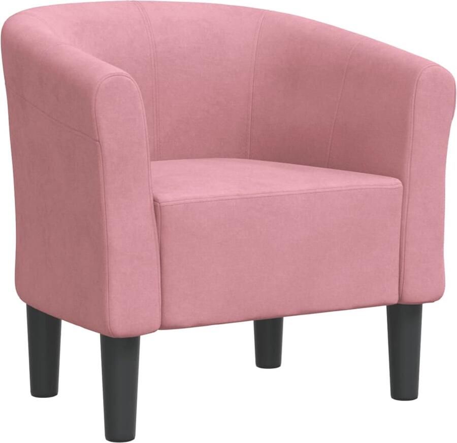 VidaXL Kuipstoel Kuipstoelen Fauteuil Relaxfauteuil Kuipstoel fluweel roze