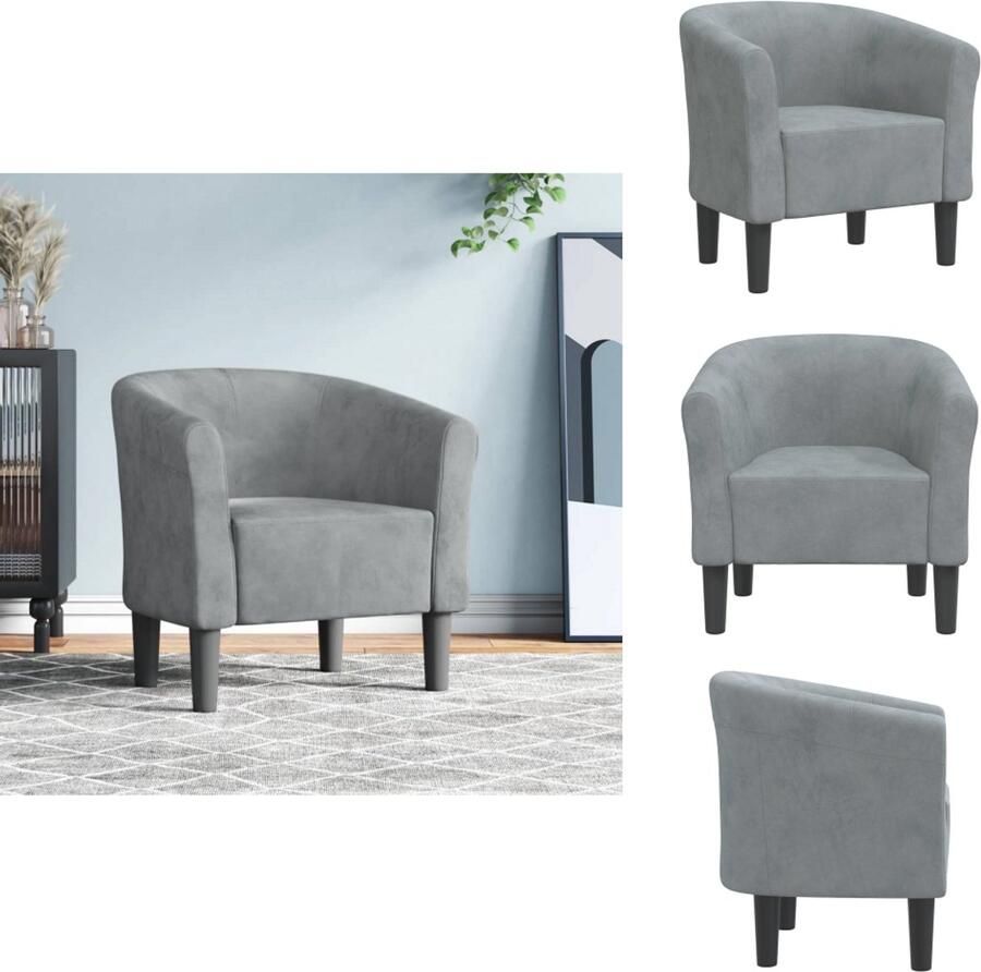 VidaXL Kuipstoel Kuipstoelen Fauteuil Relaxfauteuil Kuipstoel fluweel donkergrijs