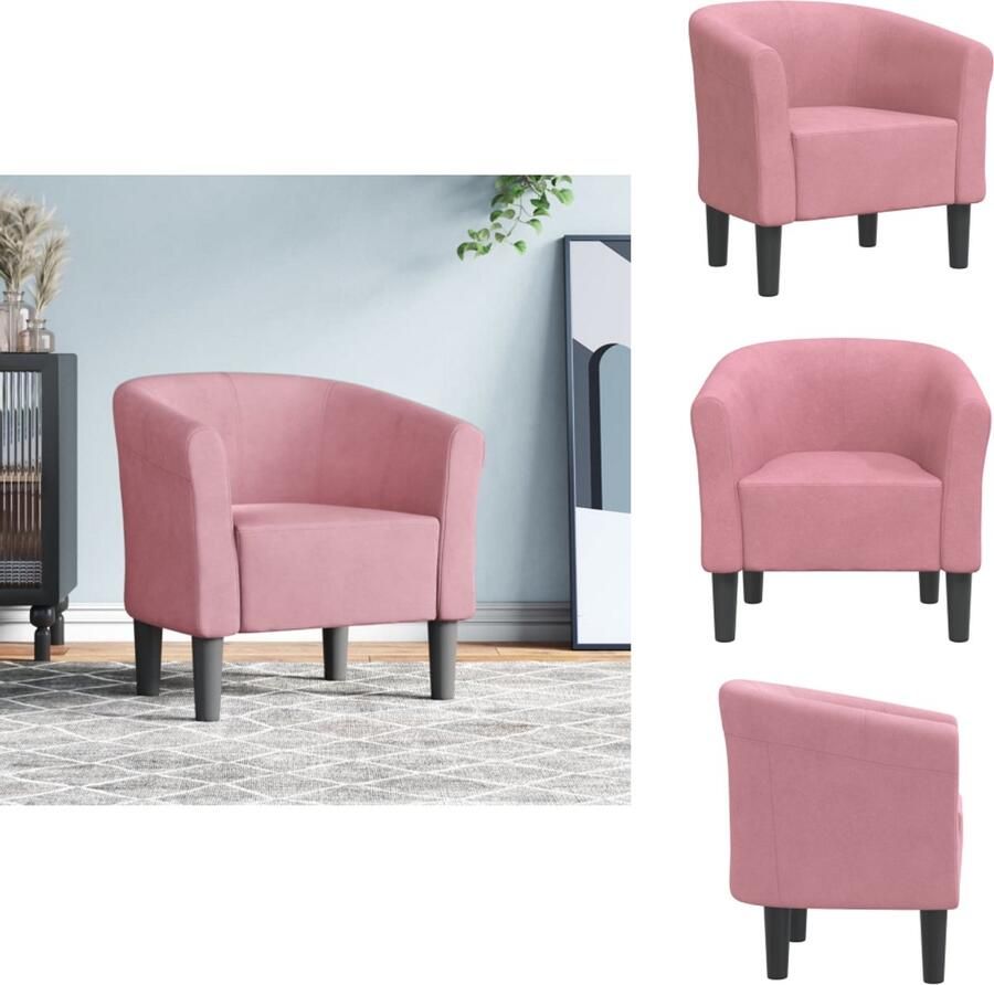 VidaXL Kuipstoel Kuipstoelen Fauteuil Relaxfauteuil Kuipstoel fluweel roze - Foto 2