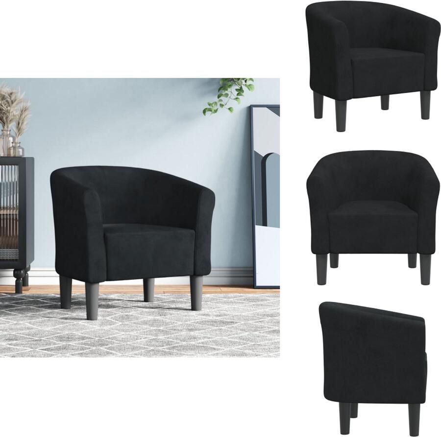 VidaXL Kuipstoel Kuipstoelen Fauteuil Relaxfauteuil Kuipstoel fluweel zwart