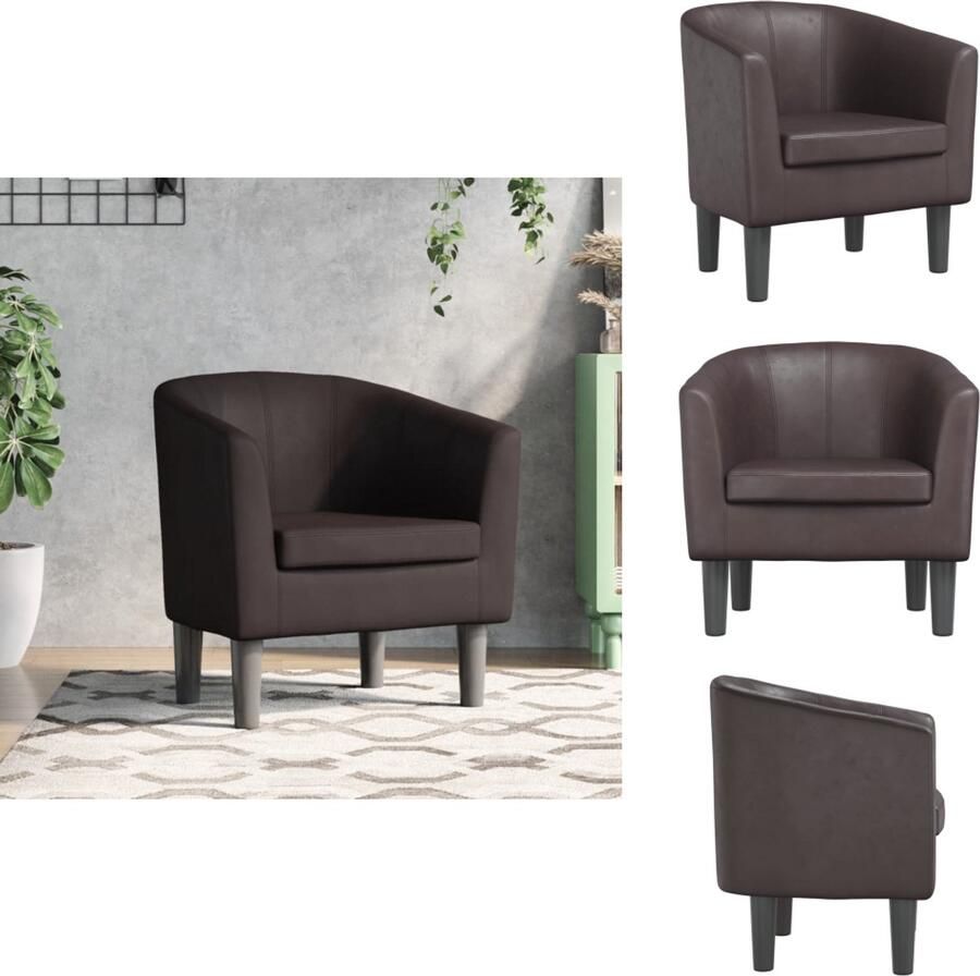 VidaXL Kuipstoel Kuipstoelen Fauteuil Relaxfauteuil Kuipstoel kunstleer bruin