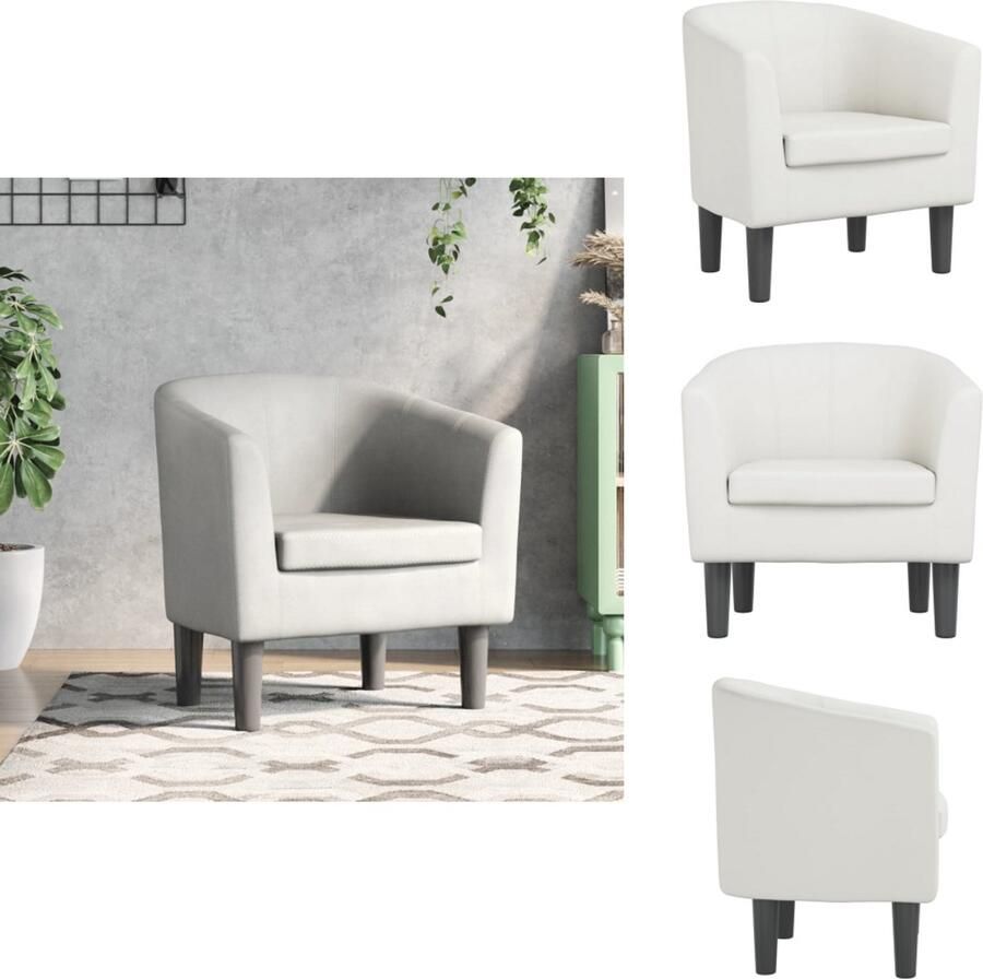 VidaXL Kuipstoel Kuipstoelen Fauteuil Relaxfauteuil Kuipstoel kunstleer wit