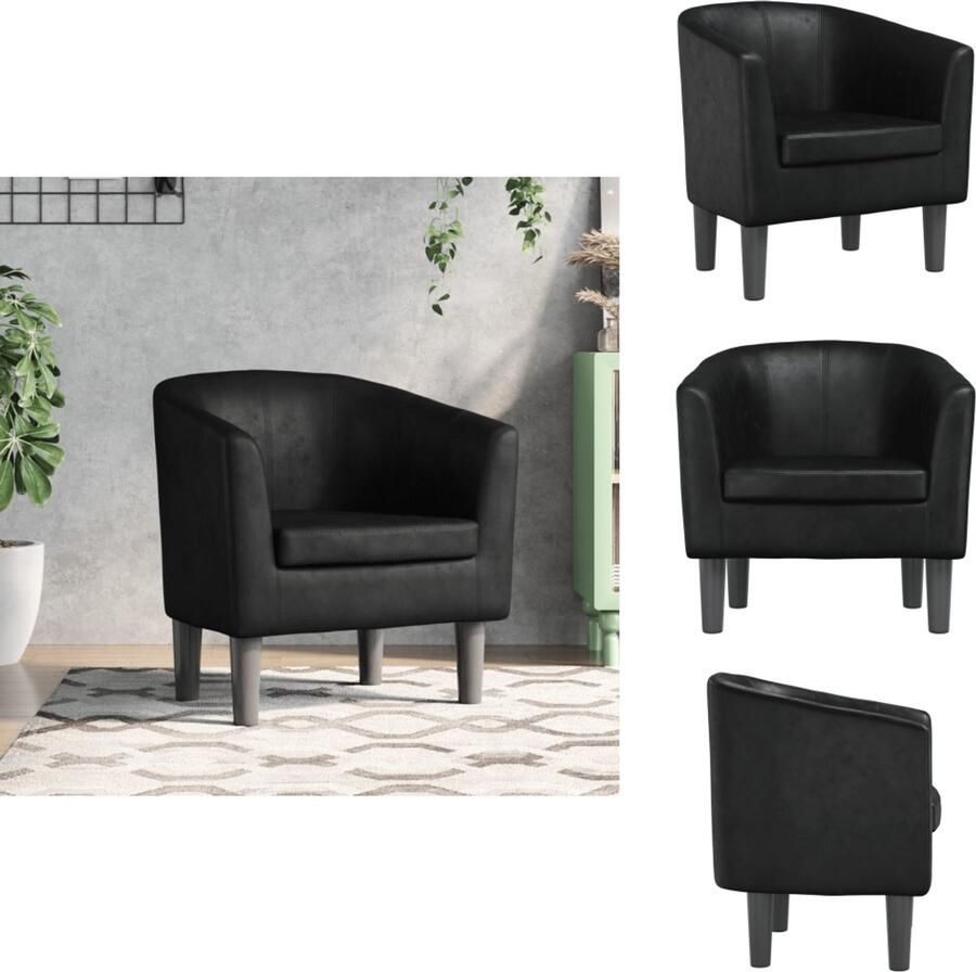 VidaXL Kuipstoel Kuipstoelen Fauteuil Relaxfauteuil Kuipstoel kunstleer zwart