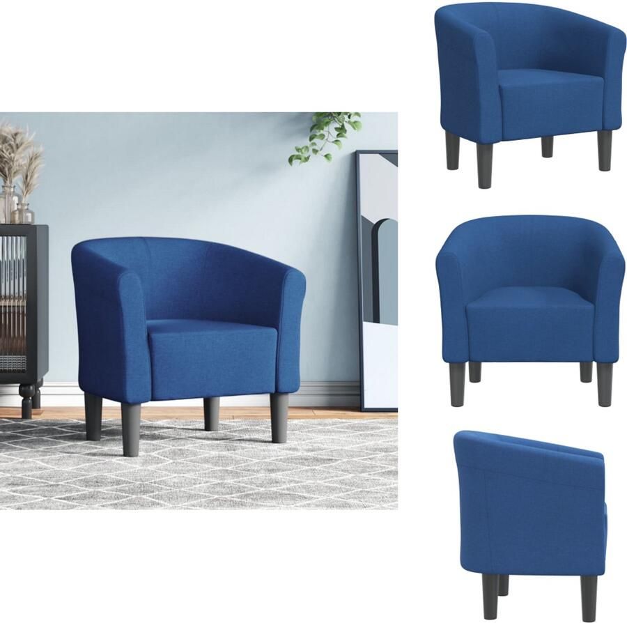 VidaXL Kuipstoel Kuipstoelen Fauteuil Relaxfauteuil Kuipstoel stof blauw