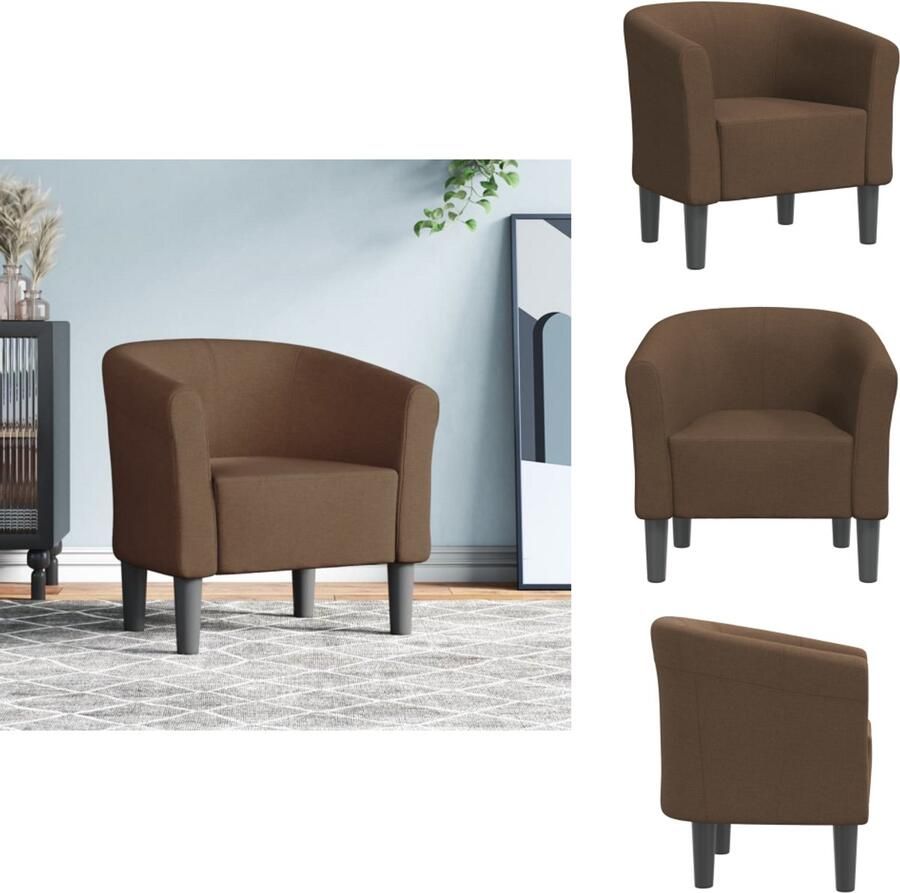 VidaXL Kuipstoel Kuipstoelen Fauteuil Relaxfauteuil Kuipstoel stof bruin