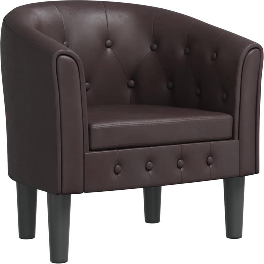 VidaXL Kuipstoel Kuipstoelen Fauteuil Relaxfauteuil Kuipstoel kunstleer bruin