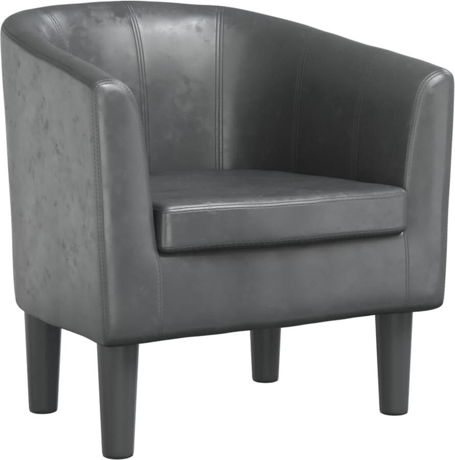 VidaXL Kuipstoel Kuipstoelen Fauteuil Relaxfauteuil Kuipstoel kunstleer grijs