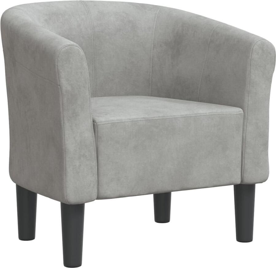 VidaXL Kuipstoel Kuipstoelen Fauteuil Relaxfauteuil Kuipstoel met voetenbankje fluweel lichtgrijs