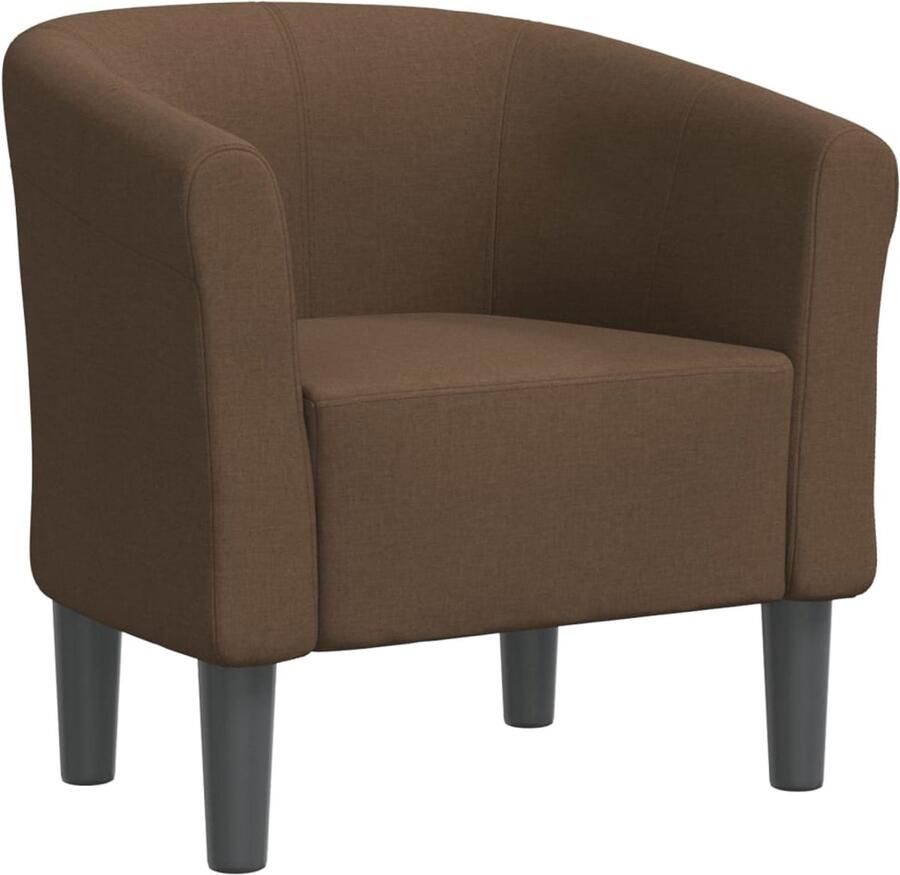 VidaXL Kuipstoel Stof Bruin Comfortabel design Moderne Kuipstoel Fauteuils Bruine Stoel Lounge Stoel Eetkamerstoelen