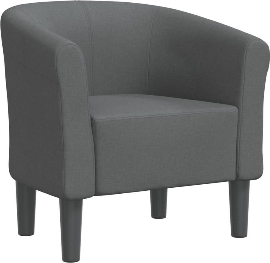 VidaXL Kuipstoel stof donkergrijs modern design Moderne Kuipstoel Fauteuils Donkere Kleuren Woonkamer Decoratie Relaxfauteuil