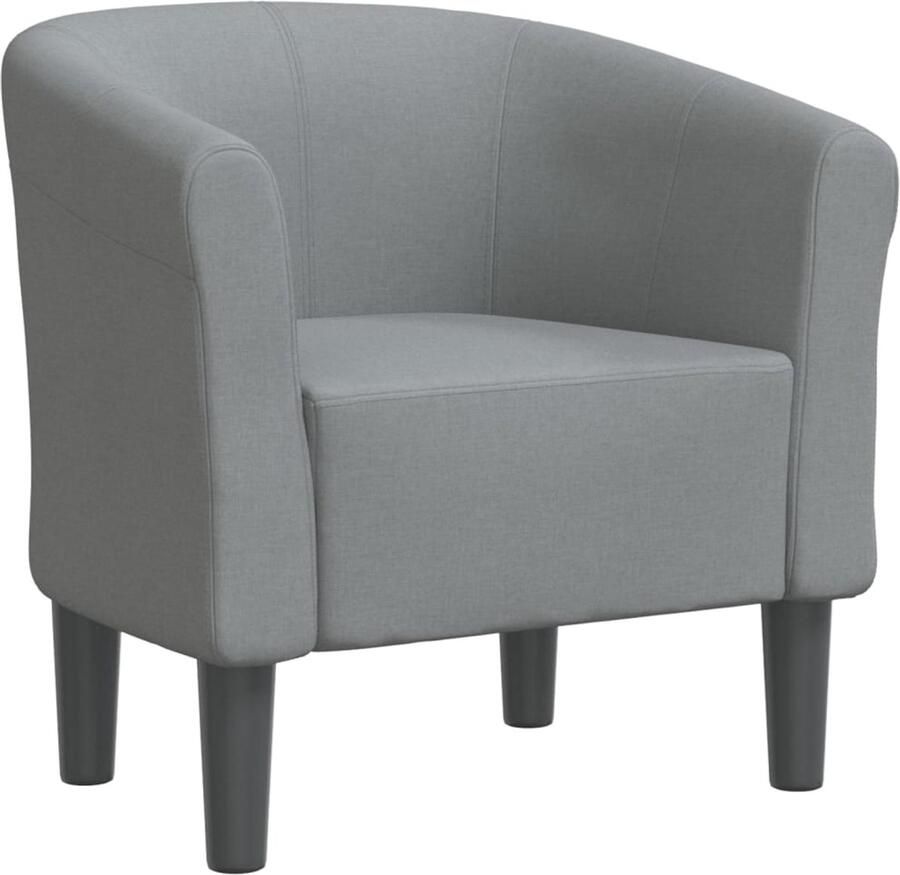 VidaXL Kuipstoel Lichtgrijs Stof 70x56x68 cm Moderne Fauteuil Kuipstoel Leesfauteuil Loungestoel Kamerstoel