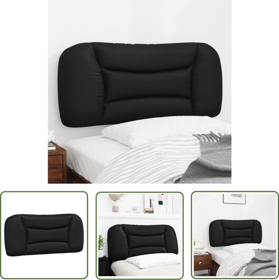 The Living Store Hoofdbordkussen 100 x 15 x 48 cm Kunstleer Zwarte Klassieke Schoonheid Hoofdbordkussens Kunstleder Hoofdbord Hoofdkussen Zwart Hoofdbord Decoratief Hoofdbord Op Maat