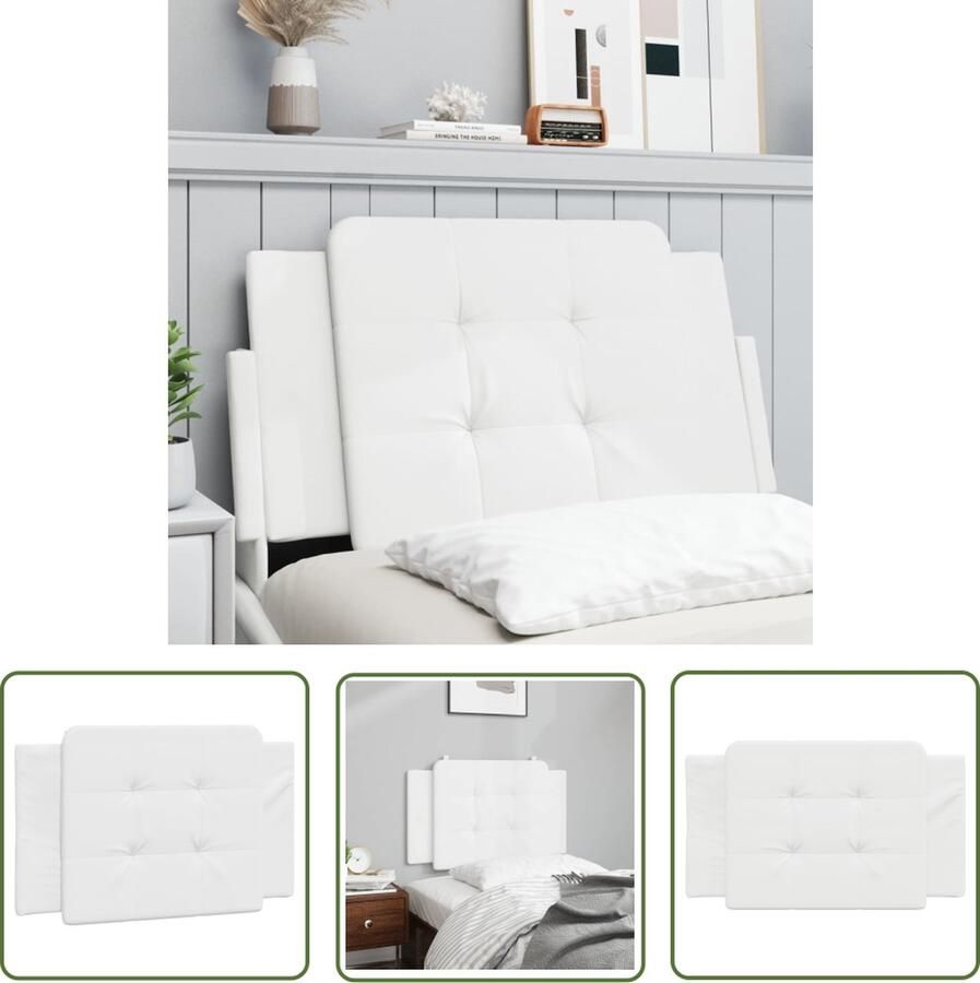 The Living Store Gestoffeerd Hoofdbordkussen 90 x 48 cm Duurzaam Kunstleer Wit Met Schuimvulling Hoofdbordkussens Kunstleder Witte Hoofdborden Hoofdkusnen Voor Bed Ergonomisch Hoofdkussen