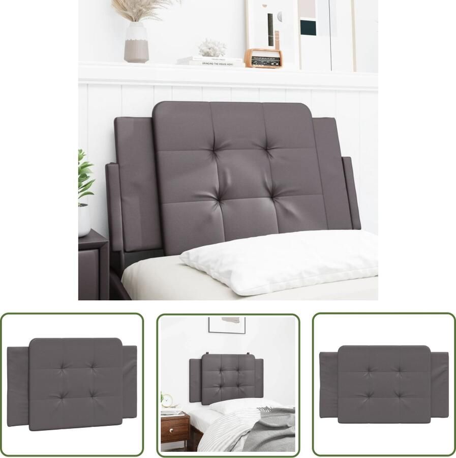 The Living Store Hoofdbordkussen Kunstleer 80 x 48 cm LED-verlichting Hoofdkussen Kunstleder Led Verlichting Hoofdbord Beddecoratie