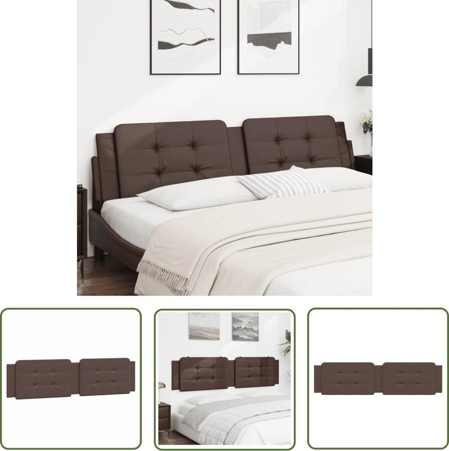 The Living Store Hoofdbordkussen 200 x 3 x 48 cm Duurzaam kunstleer Hoofdkussens Kunstleder Hoofdbord Beddecoratie Leeshoek