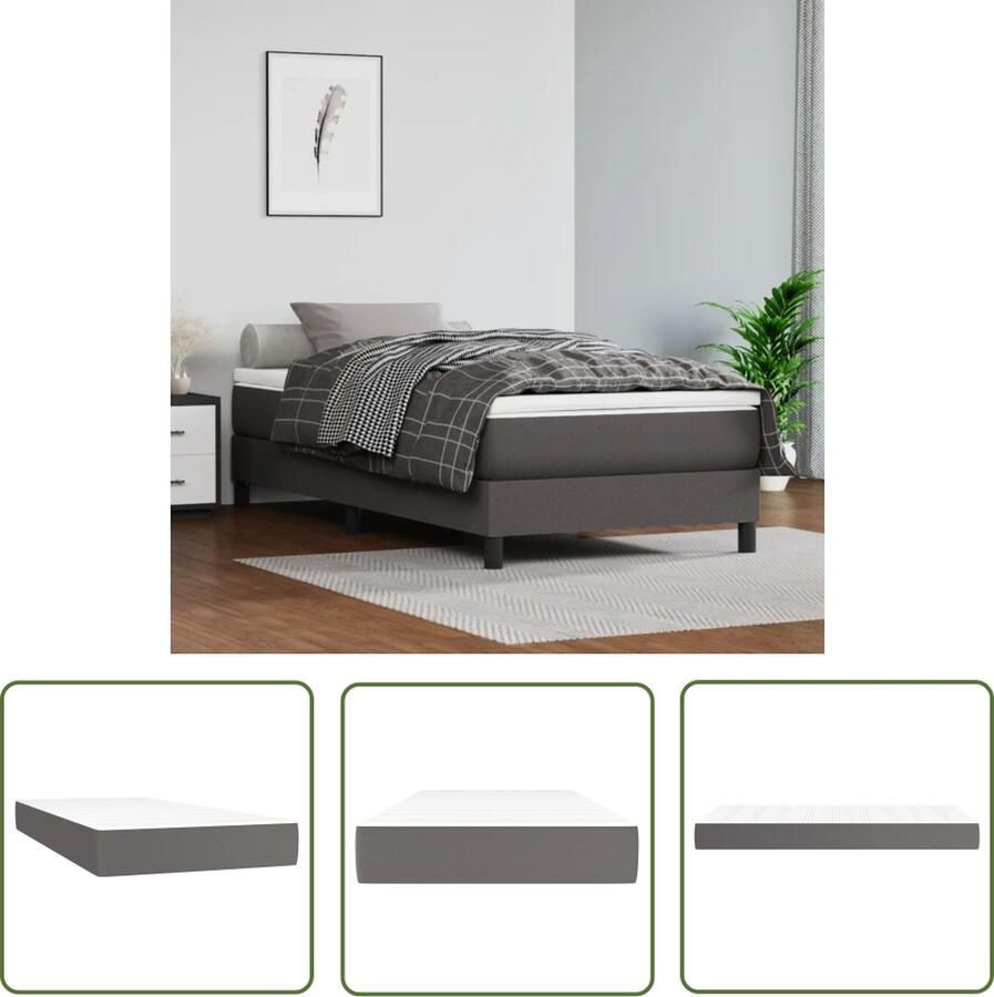 The Living Store Pocketveringmatras Kunstleer Pocketveren en schuim Middelharde ondersteuning 100x200x20 cm Pocketveringmatras Kunstleder Matras Medium Hard Matras Tweepersoons Matras Slaapcomfort