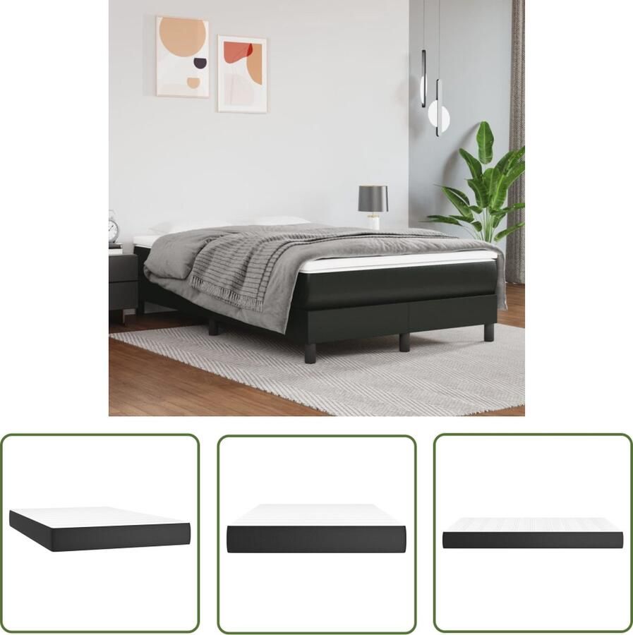 The Living Store Pocketveringmatras 120x200x20 cm kunstleer zwart Pocketveringmatras Kunstleren Matras Medium Hard Matras 120x200cm Slaapcomfort