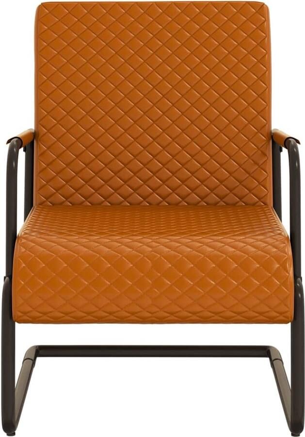 VidaXL Kunstleren Stoel Bruin en Zwart Industrieel Design Stoel Bruine Stoel Lederlook Stoel Salonstoel Eetkamerstoel Kantoorsstoel Moderne Stoel Snelle Levering - Foto 2