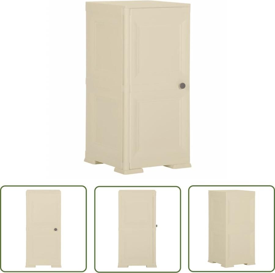 The Living Store Opbergkast hout-look 40x43x85 5 cm kunststof angorawit Opbergkast Kunststof Kast Wit Kast Houten Look Kast Opbergruimte - Foto 2