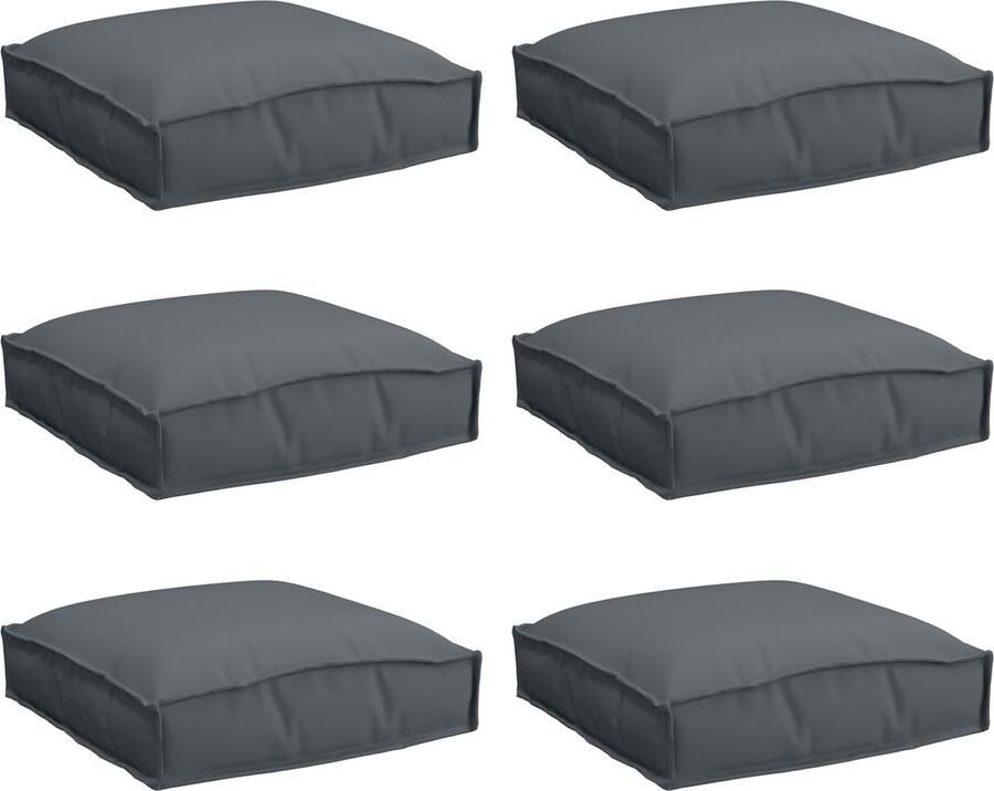 VidaXL Kussens voor Ligbedden 6 Stuks Anthraciet 40x40x8 cm Oxford Stof