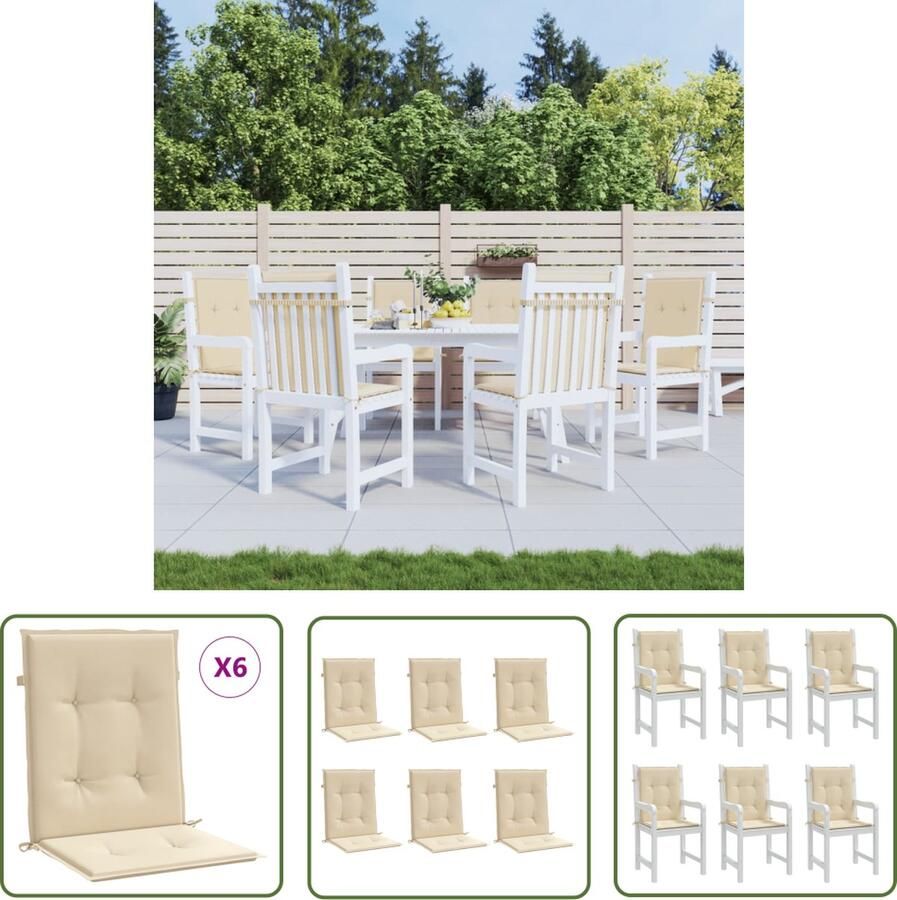 The Living Store Kussen Stoelkussen met lage rugleuning 100x50x3 cm Waterafstotend Tuinstoel Kussens Voor Stoelen Outdoor Kussens Lounge Kussens Balkon Kussens