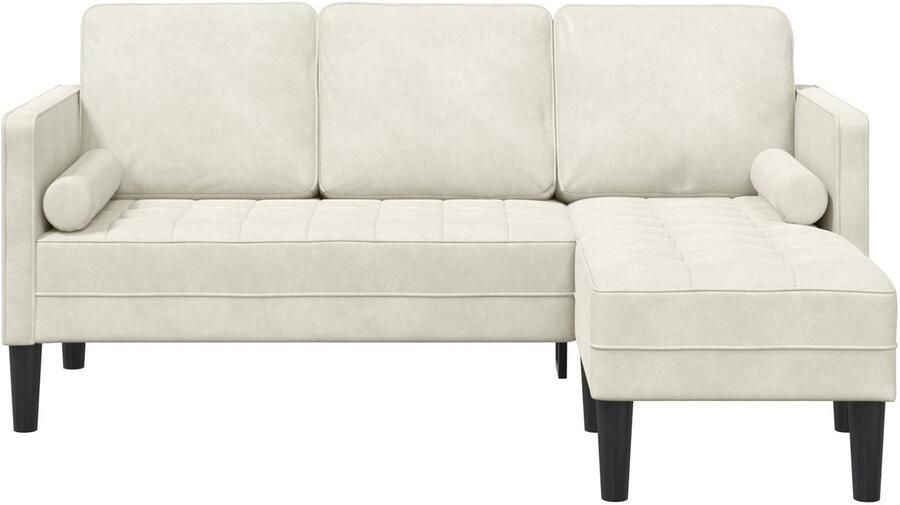 VidaXL Banken Crème Polyester stof met houten frame Standaard