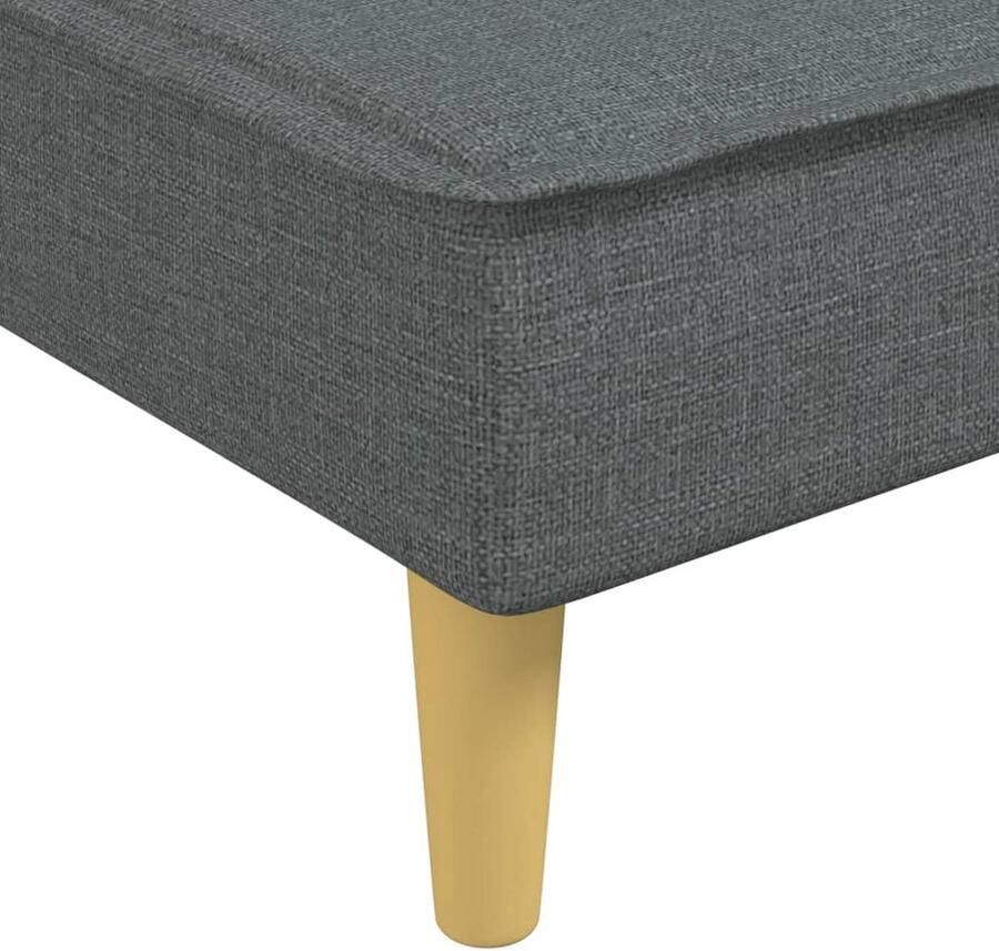 VidaXL Slaapbank L-vormige donkergrijs 255 x 140 x 70 cm 3 verstelbare posities ademend en duurzaam sterk multiplex frame comfortabele zitting Bank