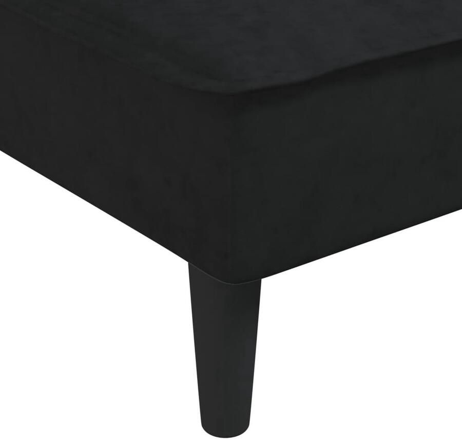 VidaXL L-vormige Slaapbank L-vormige Slaapbanken Slaapbank Inklapbare Slaapbank L-vormig 255x140x70 cm fluweel zwart