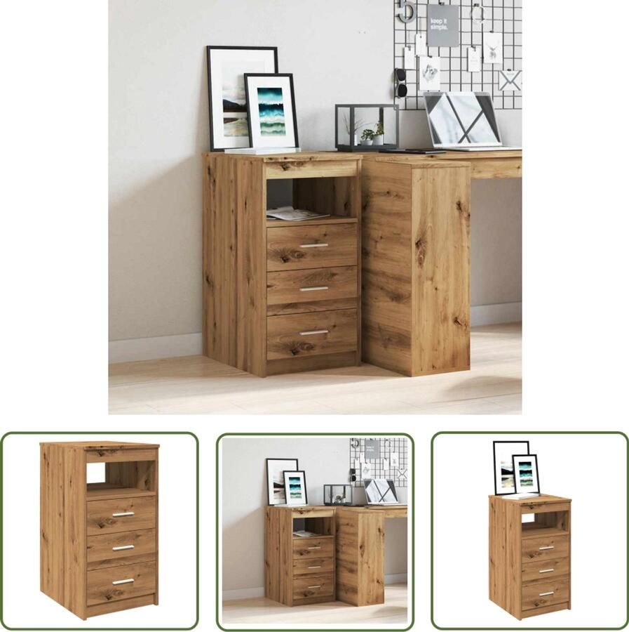 The Living Store Ladekast 40x50x76 cm bewerkt hout artisanaal eikenkleur Opbergkast Lade Kast Houten Kast Salontafel Tv Tafel