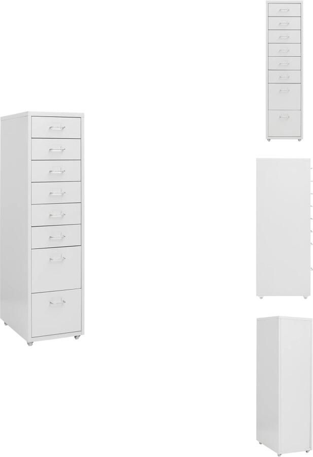 VidaXL Ladeblok Ladeblokken Ladenblok Ladenblokken Ladeblok verrijdbaar 28x41x109 cm metaal grijs