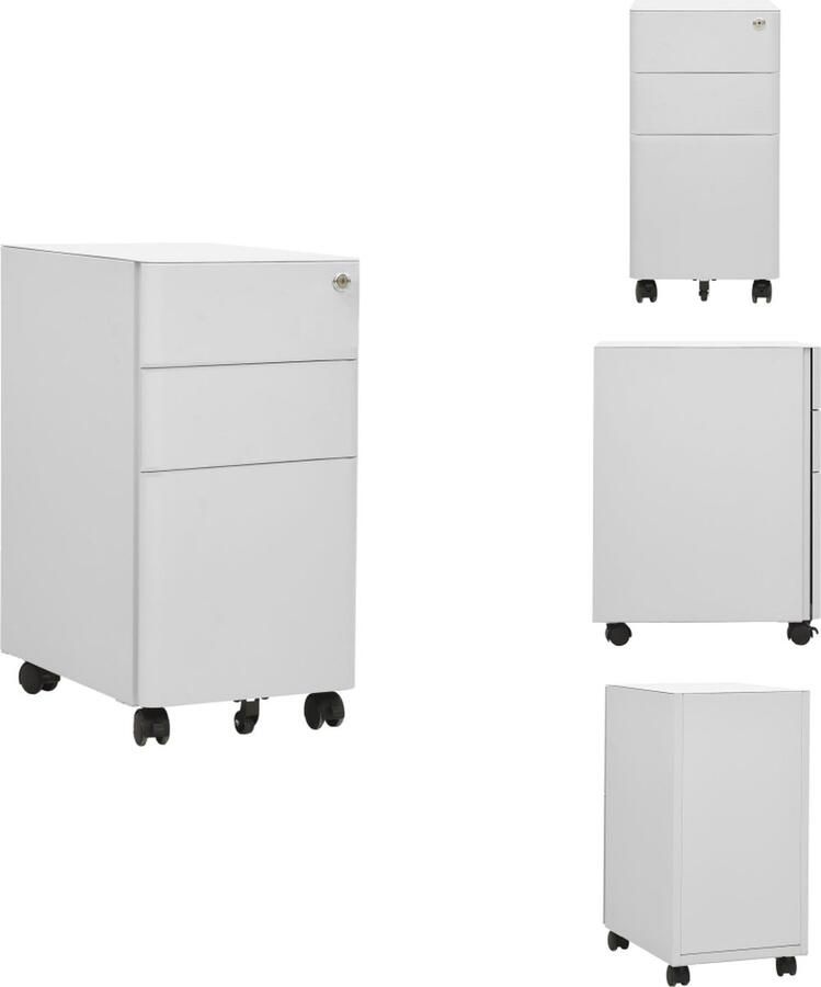 VidaXL Ladeblok Ladeblokken Ladenblok Ladenblokken Ladeblok verrijdbaar 30x45x59 cm staal lichtgrijs