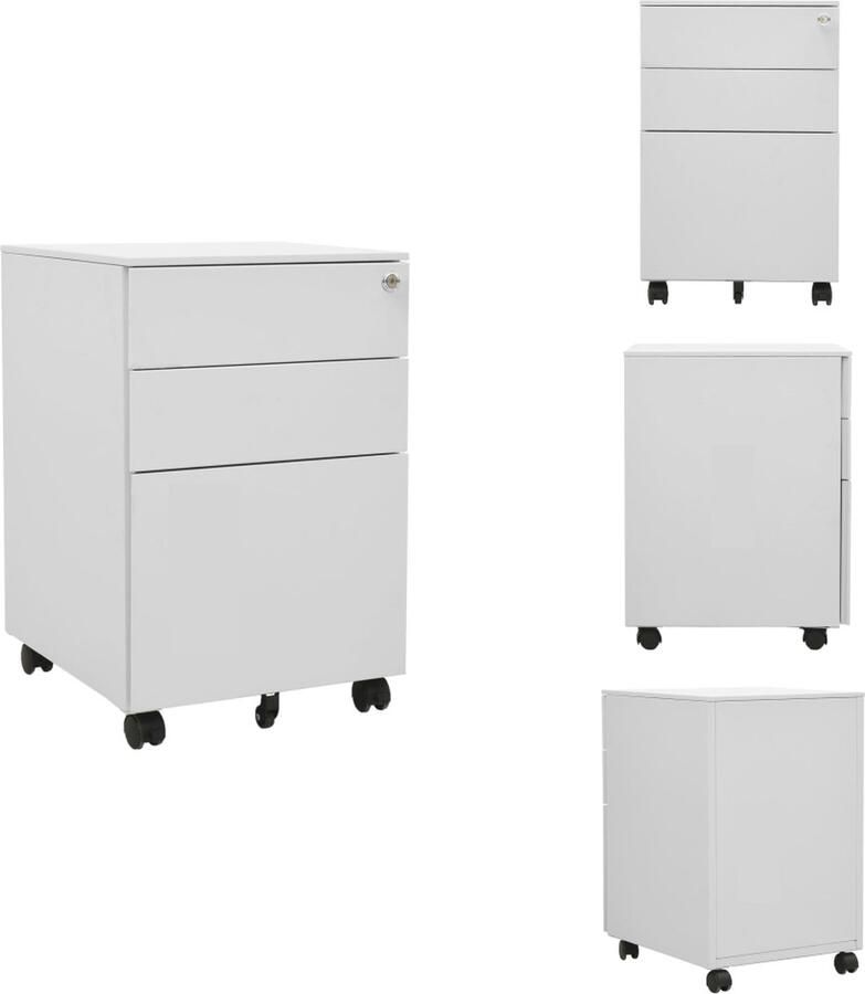 VidaXL Ladeblok Ladeblokken Ladenblok Ladenblokken Ladeblok verrijdbaar 39x45x60 cm staal lichtgrijs