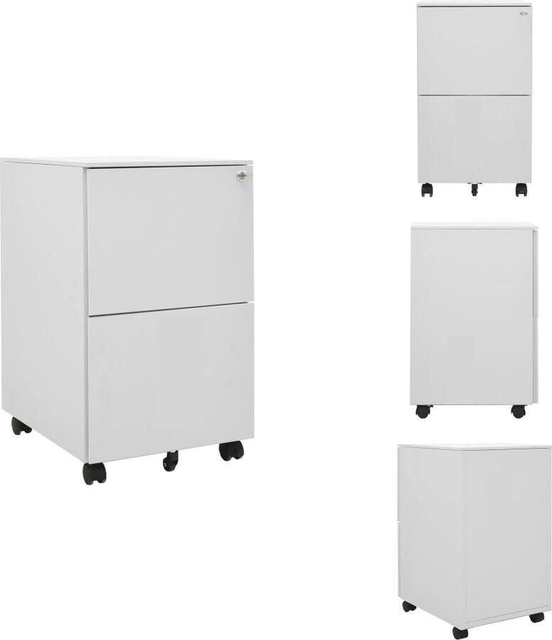 VidaXL Ladeblok Ladeblokken Ladenblok Ladenblokken Ladeblok verrijdbaar 39x45x67 cm staal lichtgrijs