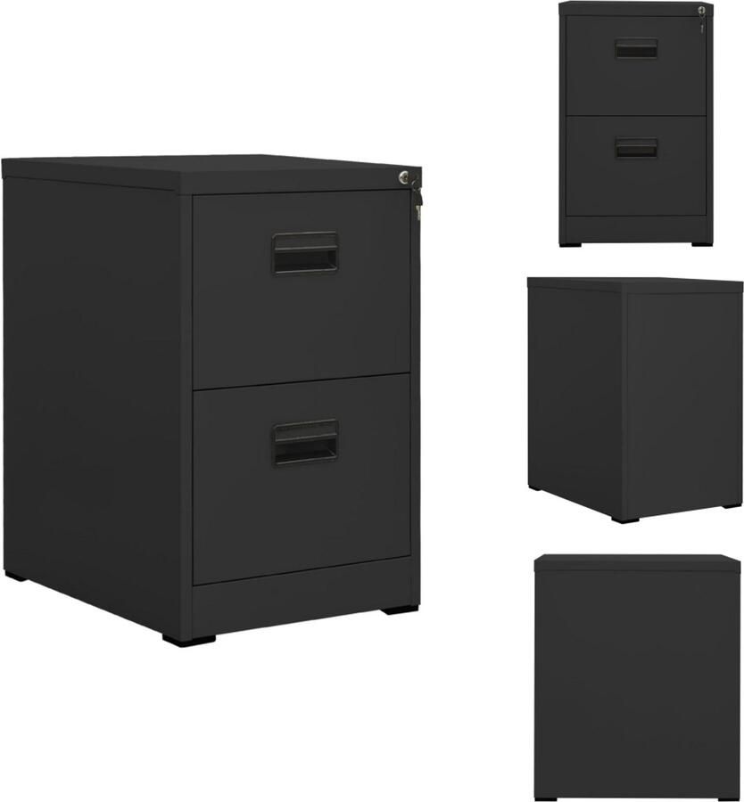 VidaXL Ladeblok Ladeblokken Ladenblok Verrijdbaar Ladeblok Archiefkast 46x62x72 5 cm staal antracietkleurig