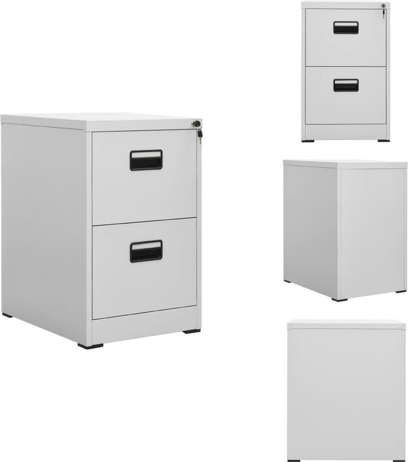 VidaXL Ladeblok Ladeblokken Ladenblok Verrijdbaar Ladeblok Archiefkast 46x62x72 5 cm staal lichtgrijs