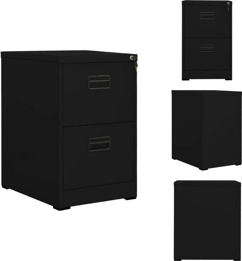 VidaXL Ladeblok Ladeblokken Ladenblok Verrijdbaar Ladeblok Archiefkast 46x62x72 5 cm staal zwart