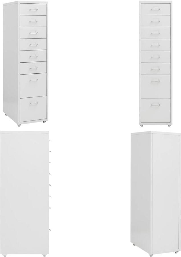 VidaXL Ladeblok verrijdbaar 28x41x109 cm metaal grijs Ladeblok Ladeblokken Ladenblok Ladenblokken