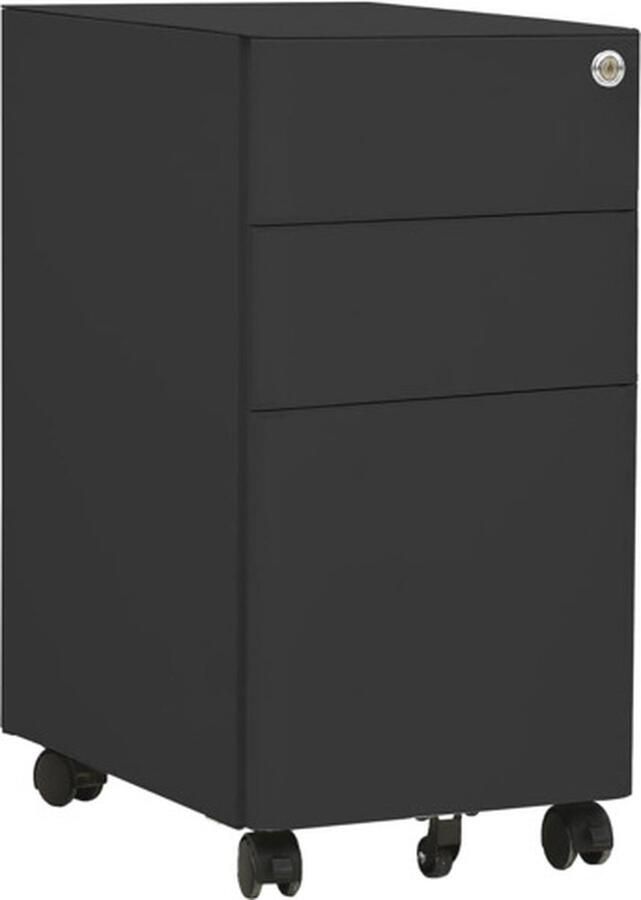 VidaXL -Ladeblok-verrijdbaar-30x45x59-cm-staal-antracietkleurig - Foto 2