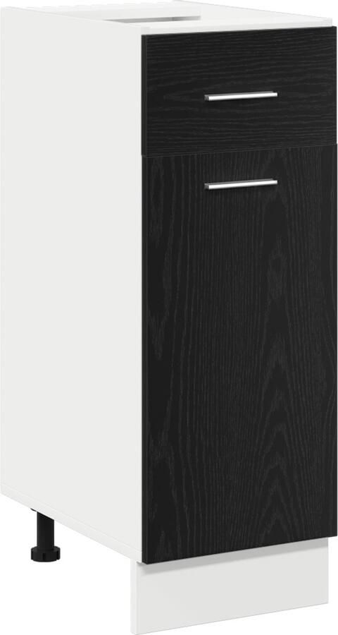 VidaXL Zwarte Eiken Lade Onderkast 30x46x81 5 cm gemaakt van geëngineerd hout