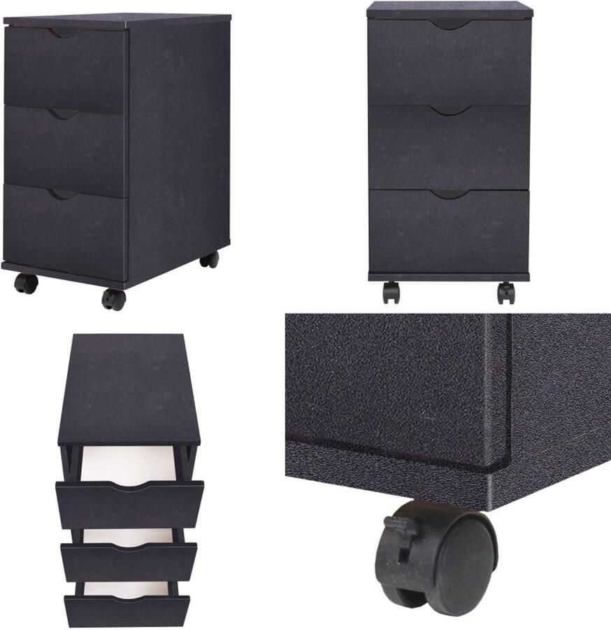 VidaXL Ladekast 33x45x60 cm zwart Ladekast Ladekasten Ladekastje Ladekastjes