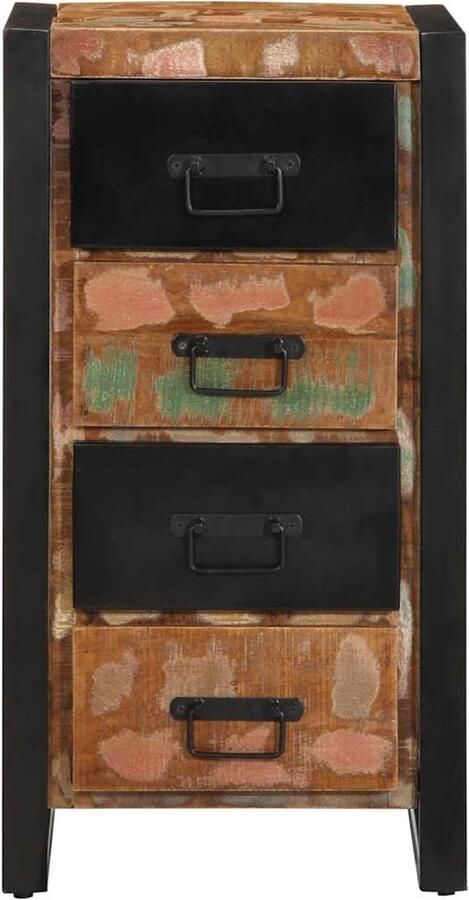 VidaXL Ladekast Gerecycled Hout 40x40x90 cm Retro Meubels Industriële Kast Vintage Kast Opbergkast Keuken Boekenkast