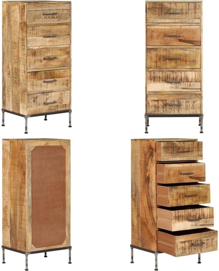 VidaXL Ladekast 45x35x106 cm massief mangohout Ladekast Ladekasten Ladenkast Ladenkasten