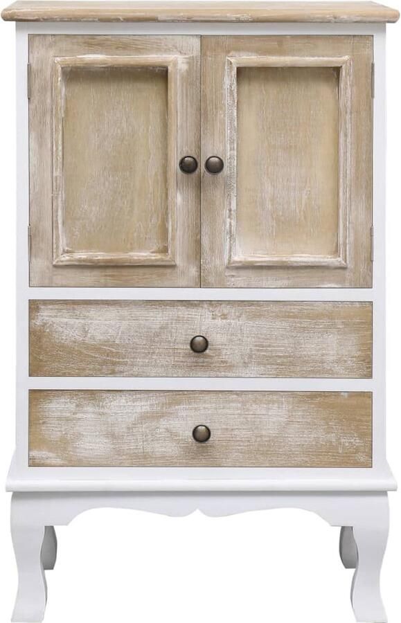 VidaXL Ladekast 50x30x80 cm Wit Hout Ladekast Dressoir Opbergmeubel Salontafel Tv Tafel - Foto 2