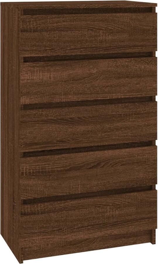 VidaXL Ladekast 60x36x103 cm bewerkt hout bruineikenkleurig - Foto 3