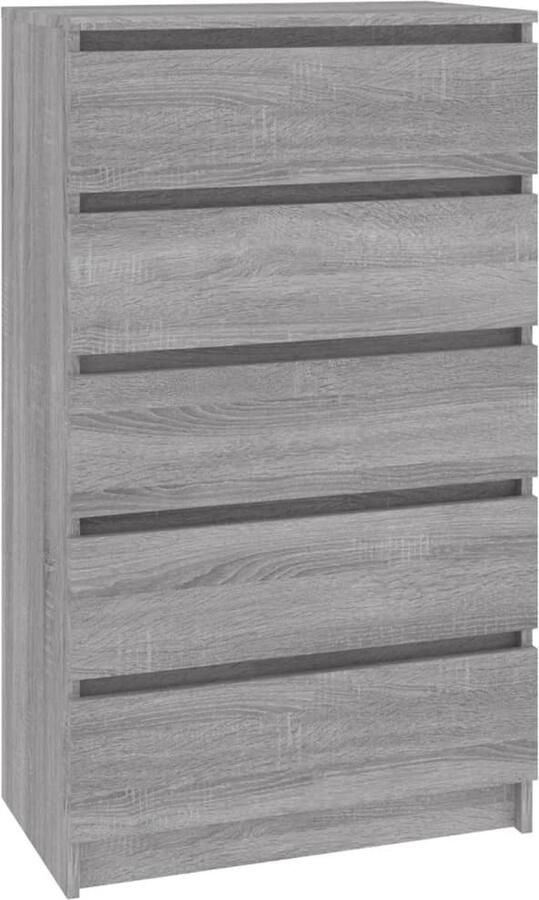 VidaXL Ladekast 60x36x103 cm bewerkt hout grijs sonoma eikenkleurig - Foto 3