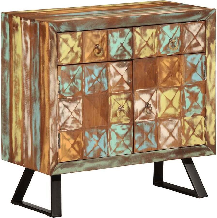 VidaXL Ladekast 70x35x70 cm massief gerecycled hout meerkleurig