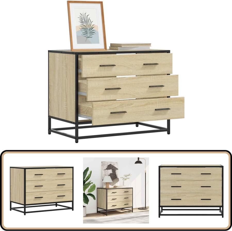 VidaXL Ladekast 70x41x56 cm Sonoma Eiken Hout Ladekast Ladekasten Ladekastje Ladekastjes