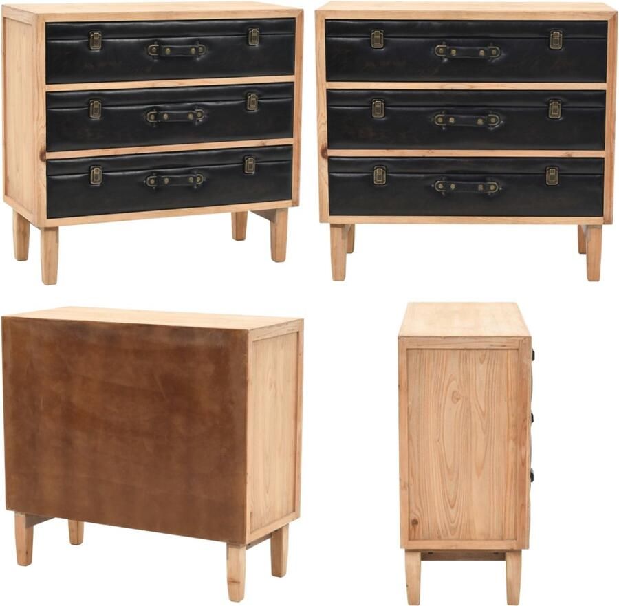 VidaXL Ladekast 80x36x75 cm massief vurenhout Bijzetkast Bijzetkasten Opslagkast Opslagkasten