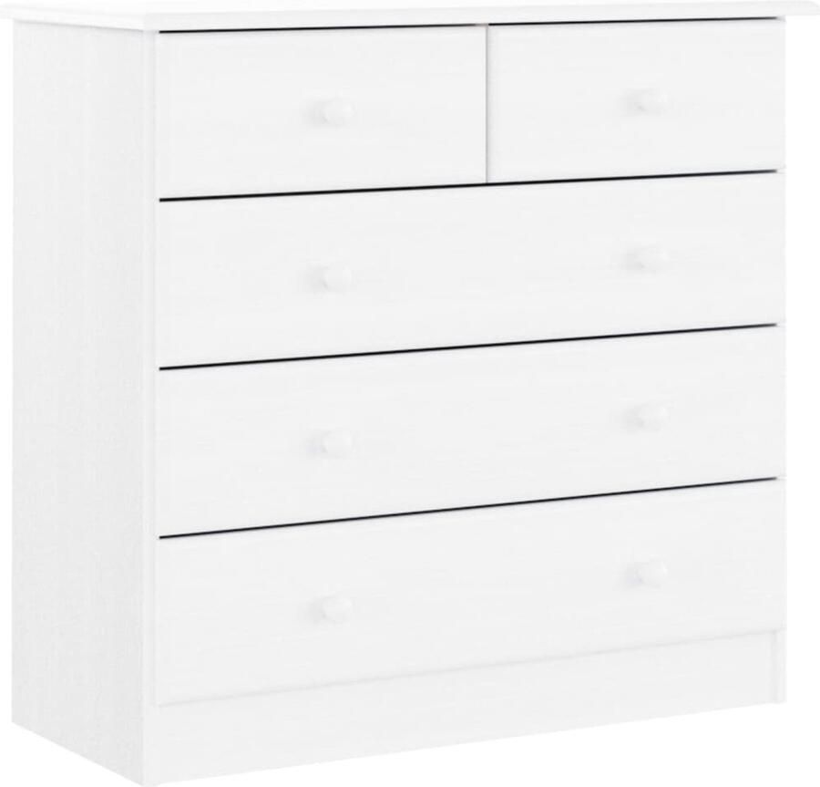 VidaXL Ladekast ALTA 77x35x73 cm massief grenenhout wit